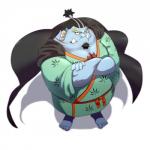 cape clothing crossed_arms high-angle_view looking_at_viewer not_furry scar simple_background solo standing tattoo tusks white_background wdh3905 one_piece jinbe fish fish-men_(one_piece) humanoid marine 1:1 2015