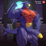 anthro balls biceps big_balls big_muscles big_penis detailed_background erection genitals glans huge_balls huge_muscles huge_penis humanoid_genitalia humanoid_penis long_penis male muscular muscular_anthro muscular_male nipples nude pecs penis smile solo tail vein veiny_penis yellow_glans e-zoid nintendo pokemon bass_(e_zoid) garchomp generation_4_pokemon marine pokemon_(species) absurd_res hi_res