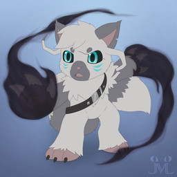 ambiguous_gender anthro attack belt big_tail black_sclera blue_eyes claws facial_scar fur grey_body grey_fur neck_tuft scar solo tail tuft jm-luxro art_fight artfight2025 bandai_namco digimon fan_character digimon_(species) 1:1 absurd_res hi_res