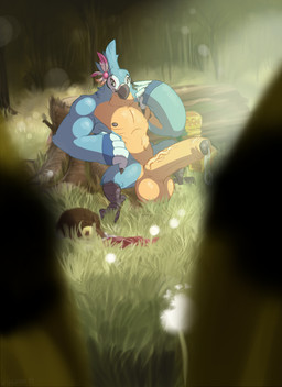 anthro balls beak big_balls big_penis black_glans bloom bodily_fluids caught_in_the_act clothing detailed_background erection feathers flower foreskin forest gem genital_fluids genitals glans grass huge_balls huge_penis humanoid_genitalia humanoid_penis log looking_at_viewer male multicolored_body multicolored_feathers muscular muscular_anthro muscular_male musical_instrument nature navel nipples nude open_mouth outside pecs penis plant precum sitting solo spread_legs spreading tree tree_stump wood yellow_balls yellow_penis ftrashman_(artist) breath_of_the_wild nintendo the_legend_of_zelda kass_(tloz) avian bird rito 2018 digital_media_(artwork) hi_res