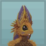 4_ears ambiguous_gender anthro blush brown_body brown_feathers buckteeth feathers looking_up multi_ear solo teeth mustard_(welcometothevoid) khaami_(mustard) alien avali 1:1 digital_media_(artwork) hi_res pixel_(artwork)