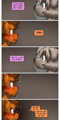 anthro dialogue female group male male/female text trio james_howard patreon alphonse_(james_howard) jill_(james_howard) richard_(james_howard) canid canine canis domestic_cat domestic_dog felid feline felis mammal wolf absurd_res comic english_text hi_res url