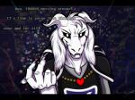 5_fingers anthro black_eyes clothing dialogue fingers fur gaming jewelry looking_at_viewer male necklace shirt solo text topwear white_body white_fur ascar_angainor undertale undertale_(series) asriel_dreemurr_(god_form) boss_monster_(undertale) bovid caprine mammal 4:3 english_text