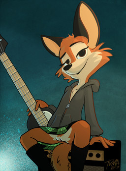 abstract_background amplifier anthro bass_guitar bedroom_eyes biped boots bottomwear brown_eyes clothed clothing countershading female footwear front_view fur genitals guitar half-closed_eyes holding_bass holding_object hoodie looking_at_viewer multicolored_body multicolored_fur musical_instrument narrowed_eyes no_underwear orange_body orange_fur pattern_bottomwear pattern_clothing pattern_skirt plaid plaid_bottomwear plaid_clothing plaid_skirt plucked_string_instrument pubes seductive shoes simple_background sitting sitting_on_amplifier skirt smile solo spread_legs spreading string_instrument tan_body tan_fur toony topwear two_tone_body two_tone_fur upskirt vulva tvma rock_dog vox_amplification darma_(rock_dog) canid canine fox mammal 2017 alternate_version_at_source digital_media_(artwork) hi_res signature