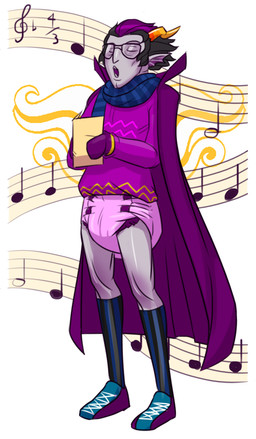 biped cape caroling clean_diaper clothed clothing diaper footwear holidays male pantsless pantsless_humanoid scarf shoes singing socks solo sweater topwear wearing_diaper zee-rage-man christmas homestuck ms_paint_adventures eridan_ampora alien humanoid troll_(homestuck) 2014 digital_drawing_(artwork) digital_media_(artwork)
