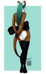 anthro back_bow big_butt biped butt clothed clothing exposed female footwear high_heels legwear long_legs nude pose pumps sash shoes shy solo stockings thigh_highs timid topless waist_bow toast435 may_(molliemare) mammal mouse murid murine rodent hi_res pinup