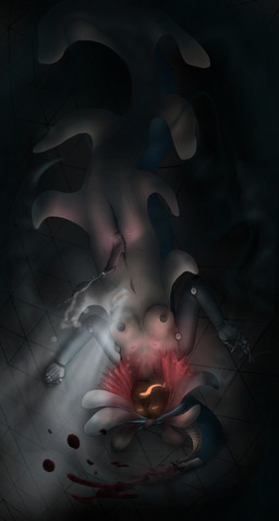 blade blood bodily_fluids bone breasts ejaculation female fin genitals gore holographic_eyes intersex intersex/female looking_pleasured machine masturbation nails no_pupils orgasm orgasm_face penis skull skull_head solo split_form tail teeth tentacles tongue underwater water wounded soulless_tech soul_interface aquatic cephalopod humanoid merfolk mollusk robot absurd_res comic digital_drawing_(artwork) digital_media_(artwork) hi_res