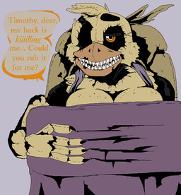 anthro apron apron_only breasts casual_nudity cleavage clothed clothing dialogue female freckled_breasts freckles looking_at_viewer machine nude solo suggestive text ghost_(artist) five_nights_at_freddy's five_nights_at_freddy's_4 scottgames nightmare_chica_(fnaf) animatronic avian bird chicken galliform phasianid robot robot_anthro 2016 digital_media_(artwork) english_text