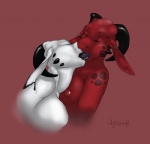 anthro duo female female/female french_kissing kissing multiple_piercings nipples nude piercing necrodrone mythology mercy_(mercy) necrodrone_(character) bovid caprine dragon mammal mythological_creature mythological_scalie scalie 2014 bust_portrait portrait