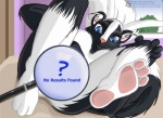 blue_eyes breasts female hindpaw humor lying magnifying_glass no_results_found nude on_back paws presenting railride skunk solo
Rating: Questionable
Score: -1
User: ippiki_ookami
Date: April 27, 2010