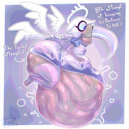 anthro apode belly big_butt breasts butt butt_expansion clothed clothing digestion_implied duo expansion eyelashes female female_pred freckled_belly freckled_butt freckled_face freckled_legs freckled_thighs freckles halo huge_butt legless long_eyelashes male male/female male_prey neck_bulge oral_vore reformation serpentine size_difference small_breasts smaller_pred split_form text vore weight_gain willing_prey wings cami_gz hazbin_hotel hellaverse emily_(hazbin_hotel) sir_pentious_(hazbin_hotel) angel draconcopode humanoid lamia reptile scalie snake 1:1 2025 colored hi_res signature