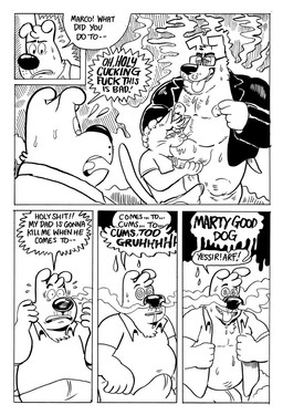 anthro anthro_on_anthro anthro_penetrated anthro_penetrating anthro_penetrating_anthro bodily_fluids bottomwear clothing collared_shirt cuckold dialogue dominant dominant_male drooling eyewear fellatio glasses good_dog group hypnosis imminent_incest jacket larger_male leather leather_clothing leather_jacket leather_topwear male male/male male_penetrated male_penetrating male_penetrating_male mind_control muscular muscular_male musk nipples open_mouth open_smile oral overweight overweight_male pants penetration penile penile_penetration penis_in_mouth pil/cil saliva sex shirt size_difference smaller_male smile speech_bubble spiral spiral_eyes standing submissive submissive_male sweat tenting text tongue tongue_out topwear underwear whiskers billy_fore marco_marcowitz marty_martin marty_martin's_dad canid canine canis domestic_cat domestic_dog felid feline felis mammal comic english_text hi_res monochrome father_(lore) father_and_child_(lore) father_and_son_(lore) indirect_incest_(lore) parent_(lore) parent_and_child_(lore) parent_and_son_(lore) son_(lore)