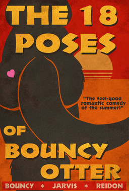 anthro butt female heart_symbol rear_view solo tail text flinters bouncyotter mammal mustelid otter cover cover_art cover_page english_text hi_res