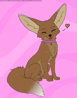 animal_genitalia balls blep brown_body brown_fur canine_genitalia chastity_cage chastity_device collar eyes_closed femboy feral fully_sheathed fur genitals happy heart_symbol male penis sheath simple_background small_balls small_penis smile solo text tongue tongue_out ninafoxxo locktober sam_(lavamouse) canid canine fennec_fox fox mammal true_fox hi_res url