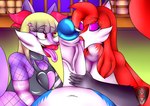 big_breasts breasts fellatio femboy gynomorph hyper intersex leviathan1343 male oral penile sex ladyfoxheart nintendo pokemon robin_the_shiny_femboy_braixen sally_foxheart braixen canid canine fox generation_6_pokemon mammal pokemon_(species) red_fox shiny_pokemon true_fox absurd_res hi_res