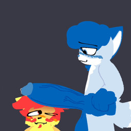 audible_throbbing balls big_balls big_penis blue_body blue_fur blue_hair blush blush_lines bodily_fluids breathing cock_on_head cum cum_drip dripping duo fur genital_fluids genitals glans hair heartbeat huge_balls huge_penis humanoid_genitalia humanoid_penis hyper hyper_genitalia hyper_penis male male/male penis red_hair throbbing throbbing_penis vein yellow_body yellow_fur namelesslads heartlover leo_(so_leo) canid canine fox heartlovers humanoid mammal 1:1 animated short_playtime sound video