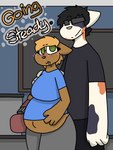 3:4 anthro belly big_belly blush bodily_fluids calico_cat cel_shading cheek_bulge classroom clothed clothing comic cover cover_art cover_page cuddling cum cum_from_mouth cum_in_mouth cum_inflation cum_inside detailed_background digital_drawing_(artwork) digital_media_(artwork) domestic_cat duo eyes_closed felid feline felis female genital_fluids hand_on_belly hand_on_shoulder hi_res inflation inside lagomorph leaking_cum lemmy_(sapphinarose) lewd_can male male/female mammal mottled narrowed_eyes navel paprika_(sapphinarose) piebald pika school shaded size_difference smile title