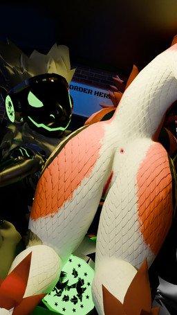 animal_genitalia anthro anus armor body_hair butt c.a.m. car chest_fur chest_hair chest_tuft cybernetic_arm cybernetic_limb cybernetics digitigrade duo fluffy fluffy_ears fluffy_hair fluffy_neck_fur fur genital_slit genitals glowing glowing_body glowing_eyes green_body green_eyes grey_body grey_fur grey_hair hair inside_car inside_vehicle machine male metal metallic_body military multicolored_body neck_tuft nude orange_body ordering ordering_food prosthetic prosthetic_arm prosthetic_limb protogen_armor protogen_face protogen_visor protogenized robotic robotic_arm robotic_limb screen screen_face smile soldier special_forces tail tuft vehicle warrior white_body vibincane9 mythology cane9 yuri_chacal canid canine canis dragon jackal mammal mythological_creature mythological_scalie nardoragon protogen scalie 3d_(artwork) colored digital_media_(artwork) hi_res meme