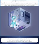 anthro bathroom blueberry_kobold breasts claws digital_media_(artwork) drxii english_text female genitals hair hi_res kobold kobold_quest nipples non-mammal_breasts nude pussy reptile scalie shower solo standing tail text text_box url water wet