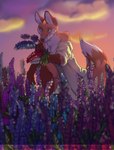 anthro clothed clothing detailed_background female fur orange_body orange_fur outside plant solo tail white_body white_fur lirkov heather canid canine fox mammal red_fox true_fox 2020 detailed digital_media_(artwork) hi_res