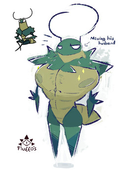 antennae_(anatomy) anthro green_body looking_at_viewer male pecs simple_background solo text fluffos green_prince_(hollow_knight:_silksong) arthropod insect english_text