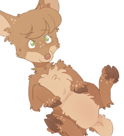 cute_pose female feral fluffy fluffy_chest freckled_face freckles green_eyes hooves lying on_back smile solo teasing bichevanilla bichevanille deer mammal hi_res