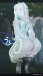 anthro big_butt bubble_butt butt butt_focus female fur glowing glowing_markings huge_butt huge_thighs markings musk musk_clouds solo thick_thighs white_body white_fur asscaster league_of_legends riot_games tencent kindred_(lol) lamb_(lol) bovid caprine mammal sheep 3d_(artwork) 4k 9:16 absurd_res digital_media_(artwork) hi_res