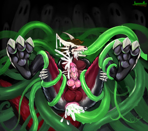 anal anal_penetration anatomically_correct anatomically_correct_genitalia anthro bodily_fluids bone claws cum cum_in_ass cum_in_mouth cum_inside dragon_skull ejaculation forced genital_fluids genitals knot male oral oral_penetration paws penetration penis rape sex skull skull_head solo tentacle_in_ass tentacle_in_mouth tentacle_penetration tentacle_rape tentacle_sex tentacles tentacles_cum jemmily mythology corax dragon mythological_creature mythological_scalie scalie absurd_res hi_res