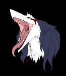 cheek_tuft ears_down facial_tuft fangs female fluffy gaping_mouth hair long_hair long_tongue looking_at_viewer mouth_shot open_mouth pivoted_ears scar sharp_teeth simple_background solo teeth throat tongue tongue_out transparent_background tuft yellow_eyes epicwang rain_silves sergal alpha_channel