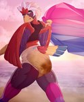 5_fingers abdl adult_baby afternoon ageplay anthro back_wings beach beach_background beak billowing_flag bisexual_pride_colors bisexual_pride_socks bisexual_pride_thigh_highs bisexual_pride_thigh_socks black_claws black_clothing black_crop_top black_finger_claws black_shirt black_topwear blue_cere blue_diaper_fastener blue_fastener blue_tail blue_tail_feathers blue_tail_tip bodily_fluids bulging_diaper butt cere_(anatomy) claws cloth_diaper clothed clothing crop_top detailed_background diaper diaper_bulge diaper_fastener diaper_fetish diaper_use dipstick_tail eyelashes eyeliner fastener feather_hair feathered_crest feathers feces femboy finger_claws fingers flag flag_(object) footwear furgonomic_crop_top furgonomic_diaper furgonomics genital_fluids glistening glistening_body glistening_eyes grey_body grey_face grey_feathers grey_legs grey_wings head_crest holding_flag holding_object holding_pride_flag humanoid_hands infantilism legwear lgbt_pride looking_at_viewer looking_back makeup male markings multicolored_body multicolored_tail multicolored_tail_feathers pantsless pantsless_anthro pantsless_male pokemorph pride_color_accessory pride_color_clothing pride_color_flag pride_color_footwear pride_color_legwear pride_color_socks pride_color_stockings pride_color_thigh_highs pride_color_thigh_socks pride_colors pseudo_hair red_back red_body red_feathered_crest red_feathers red_tail red_tail_feathers red_wings roleplay sand scuted_arms scuted_hands scutes sea shirt socks soiled_diaper soiling solo stockings strolling sunset sunset_background swollen_diaper tail tail_feathers tail_markings tan_cloth_diaper tan_feather_hair thigh_highs thigh_socks topwear unclean_diaper urine used_diaper walking water wearing_diaper wet_diaper white_diaper white_feathered_crest wings yellow_arms yellow_beak yellow_hands yellow_tail yellow_tail_feathers cozygrey lgbt_pride_month nintendo pokemon fan_character nado_soarian avian braviary generation_5_pokemon pokemon_(species) absurd_res colored digital_drawing_(artwork) digital_media_(artwork) hi_res