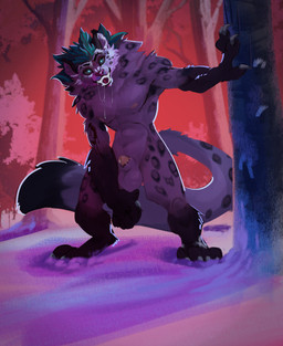 animal_genitalia anthro bite bite_mark blood bodily_fluids claw_marks claws digitigrade dipstick_tail drooling genital_fluids genitals gloves_(marking) holidays horror_(theme) implied_transformation leg_markings leopard_spots long_tail long_teeth looking_at_viewer male markings moon narrowed_pupils nature nude penile_spines penis penis_tip precum red_moon saliva sheath socks_(marking) solo spots tail tail_markings sickfreak ice_in_summer_(sftsl) felid feline hybrid mammal panthera pantherine snow_leopard were_snow_leopard werecreature werefelid werefeline hi_res