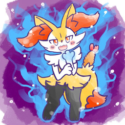 ambiguous_anthro ambiguous_gender anthro aura biped blush blush_stickers cute_fangs dipstick_tail fangs food front_view holding_arm looking_at_viewer markings object_in_tail open_mouth open_smile quadruped shrimp_(food) simple_background smile solo standing tail tail_markings teeth annyui0611 nintendo pokemon braixen canid generation_6_pokemon mammal pokemon_(species) 1:1 2024 digital_drawing_(artwork) digital_media_(artwork) full-length_portrait japanese_description portrait translated_description