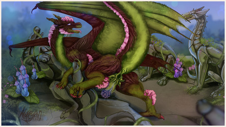border brown_border cherry_blossom feral flower garden genitals grass_hair intersex looking_back male moss penis plant plant_penis prunus_(flower) raised_tail sculpture solo statue tail neteyron mythology dragon elemental_creature flora_fauna mythological_creature mythological_scalie scalie 16:9 4k absurd_res hi_res widescreen