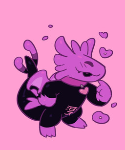 3_fingers 3_toes black_body blush blush_lines feet female feral fingers heart_symbol holidays pink_background pink_body simple_background solo standing toes dog_phenomenon halloween rain_world videocult lizard_(rain_world) pink_lizard_(rain_world) succubus 5:6 hi_res