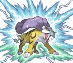 ambiguous_gender electricity electrogenesis fangs feral lightning open_mouth red_eyes solo teeth pearlasaurus nintendo pokemon generation_2_pokemon legendary_pokemon pokemon_(species) raikou