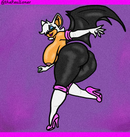 anthro big_breasts big_butt breasts butt clothed clothing female huge_breasts huge_butt looking_at_viewer nipples sagging_breasts solo tight_clothing topless topless_anthro topless_female wings the_real_loner sega sonic_the_hedgehog_(series) mormoopia_rouge_(bigdad) rouge_the_bat bat mammal adversarial_noise