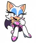 anthro blush breasts cleavage clothed clothing female simple_background smile solo topless white_background wings jpsupper sega sonic_the_hedgehog_(series) rouge_the_bat bat mammal