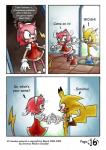 anthro blush clothing comic dialogue dress english_text eulipotyphlan female fur gabmonteiro9389 generation_1_pokemon hand_holding hedgehog hybrid male mammal nintendo pikachu pink_body pink_fur pokemon pokemon_(species) rosechu_(character) sega sonic_the_hedgehog_(series) sonichu_(character) sonichu_(series) text yellow_body yellow_fur