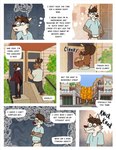 anthro antlers beard building canid canine canis clothed clothing comic deer duo english_text facial_hair hi_res horn house leo_(nardodraws) male mammal moose nardodraws new_world_deer text tom_(nardodraws) wolf