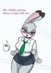 anthro big_breasts blush breasts eyewear female glasses secretary solo text thick_thighs pace-maker disney zootopia judy_hopps lagomorph leporid mammal rabbit english_text hi_res