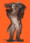 after_sex anthro balls black_body black_fur bodily_fluids brown_body brown_fur butt butt_grab carrying_another claws cum cum_in_ass cum_inside cum_on_penis cum_string duo exhausted feet flaccid foreskin fur genital_fluids genitals grey_body hand_on_butt humanoid_genitalia leaking_cum looking_at_viewer male male/male muscular muscular_male nude open_mouth penis simple_background size_difference smile tail teeth toe_claws iam_chuz bekymre jensen_gator_(jensen) alligator alligatorid crocodilian mammal reptile scalie digital_media_(artwork) hi_res
