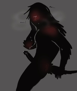 black_body black_feathers blush blush_lines blushing_profusely bodily_fluids breath covering covering_mouth cum ejaculation eyes_closed faceless_character faceless_male feathers genital_fluids genitals hands-free male male/male panting penis simple_animation simple_coloring solo sweat tail throbbing throbbing_penis toony vicious_cervid v1c10us humanoid absurd_res animated hi_res