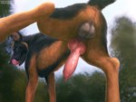 anatomically_correct anatomically_correct_anus anatomically_correct_genitalia anatomically_correct_penis animal_genitalia animal_penis anus backsack balls brown_body brown_fur butt canine_genitalia canine_penis day erection feral fur genitals hiked_leg knot licking licking_lips low-angle_view male penis perineum plant presenting presenting_hindquarters presenting_penis quadruped raised_leg realistic realistic_feral red_penis sky smile solo submissive teeth text tongue tongue_out tree worm's-eye_view virtyalfobo harper_(harpershep) canid canine canis domestic_dog german_shepherd herding_dog mammal pastoral_dog 4:3 digital_media_(artwork) story story_in_description url