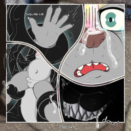 adult_on_young age_difference anthro balls big_penis black_body black_fur black_nose blonde_hair bodily_fluids brown_nose claws close-up crying cum cum_on_face drooling duo front_view fur genital_fluids genitals green_eyes grey_body grey_fur grey_tail hair highlights_(coloring) holding_another male male/male multicolored_body multicolored_fur multicolored_hair nipples nude onomatopoeia otter_tail penis penis_tentacles pink_hair pink_nipples precum restrained restrained_arms restrained_by_tentacles restrained_legs sad saliva scared sharp_teeth size_difference small_balls small_penis sound_effects tail tears teeth tentacles text tongue two_tone_body two_tone_fur two_tone_hair two_tone_tail vein veiny_penis white_claws young young_anthro young_male younger_male dasherslash andy_(dasherslash) ben_(dasherslash) hare lagomorph leporid mammal mustelid otter rabbit 1:1 2026 comic digital_media_(artwork) hi_res