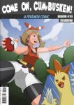 ambiguous_gender avian brown_hair claws clothed clothing combusken comic cover cover_art cover_page english_text female feral freako generation_3_pokemon hair hi_res holding_object holding_pokeball human mammal may_(pokemon) nintendo open_mouth pokeball pokemon pokemon_(species) pokemon_trainer standard_pokeball text tongue