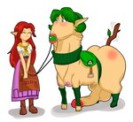 2014 anal anal_masturbation anal_penetration annoyed anthro ball_gag balls blush breasts clothed clothing demi_transformation dress duo elf embarrassed equid female flaccid footwear gag gagged genitals green_hair gynomorph hair humanoid humanoid_genitalia humanoid_penis hylian improvised_sex_toy intersex malon mammal masturbation minigun_(artist) nintendo nipples penetration penis queen's_stallion red_hair saddle saria sex_toy shoes short_hair simple_background smile standing the_legend_of_zelda toying_self twig what white_background