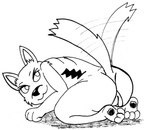 anthro butt crossgender crouching female genitals looking_at_viewer nude pawpads paws pussy quadruped solo tail tail_motion tailwag reddragonkan bolt_(film) disney bolt_(bolt) canid canine canis domestic_dog german_shepherd herding_dog mammal pastoral_dog monochrome traditional_media_(artwork)