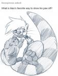 4_toes anthro clothed clothing collar eyewear feet foot_focus footwear fur glasses legwear male paws simple_background smile socks solo text toes tongue tongue_out white_background stormdragonblue mao_otter mammal mustelid otter 2014 digital_drawing_(artwork) digital_media_(artwork) english_text