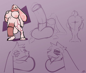 4_ears animal_genitalia animal_penis anthro balls big_balls big_breasts big_penis black_sclera blep breasts butt dewlap_(anatomy) equine_genitalia equine_penis erection flaccid fur genitals gynomorph hair hair_over_eye hand_on_breast huge_balls huge_breasts huge_penis hyper hyper_balls hyper_breasts hyper_genitalia hyper_penis intersex long_ears looking_at_viewer lying markings medial_ring multi_ear nipples nude penis presenting presenting_hindquarters presenting_penis rear_view short_tail slightly_chubby solo standing tail tan_body tan_fur thick_thighs tongue tongue_out conditional_dnp lodi_(artist) vili lagomorph leporid mammal rabbit absurd_res flat_colors full-length_portrait hi_res portrait signature sketch_page