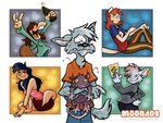 anthro buckteeth female feral flea-ridden group male sitting teeth kim_arndt moondog_(comic) giselle_(kim_arndt) kat_(kim_arndt) moondog_(kim_arndt) parker_(kim_arndt) topher_(kim_arndt) ambient_flea arthropod bat canid canine canis domestic_cat domestic_dog felid feline felis flea insect mammal monotreme murid murine platypus rat rodent 4:3